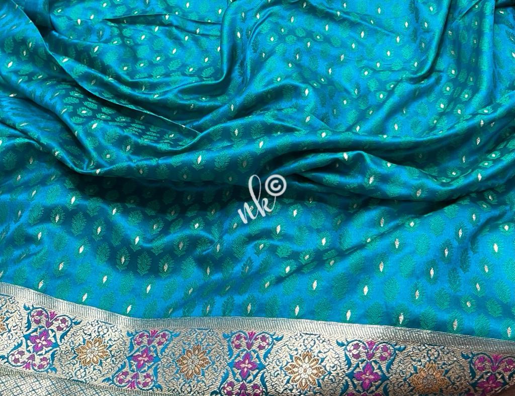 Beautiful floral weaved saree - Saffronfashionindia