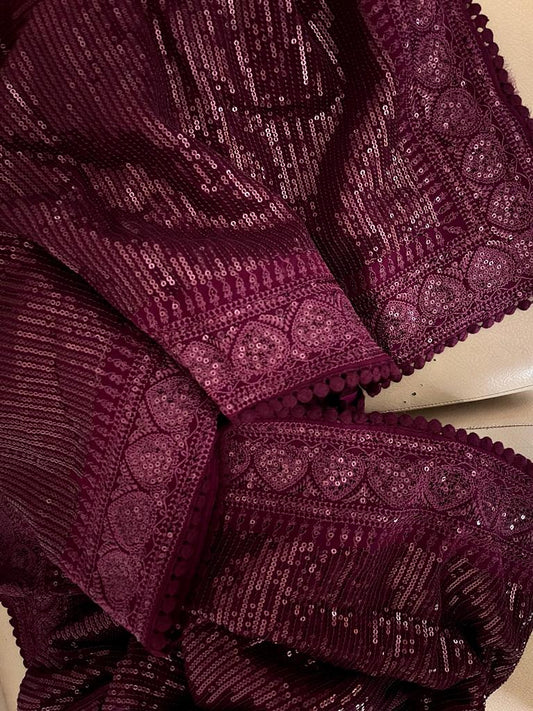 Lipika sequence partywear sari - Saffronfashionindia