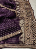 Organza striped saree