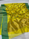 Ramzaani Chanderi yellow sari