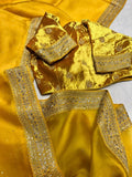 Velvet organza zardosi saree