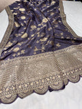 Silk sari zardosi saree