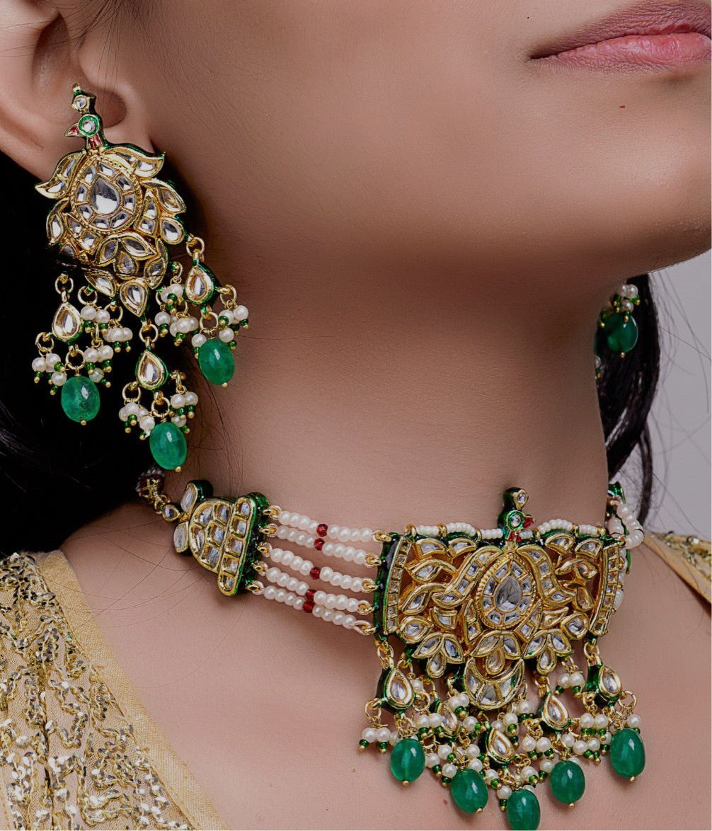 Pinakha Pearl choker set - Saffronfashionindia