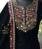 Velvet embroidered suit