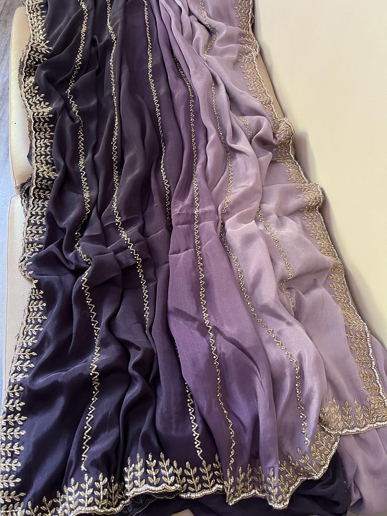 Jinaahd crepe jatdana saree - Saffronfashionindia