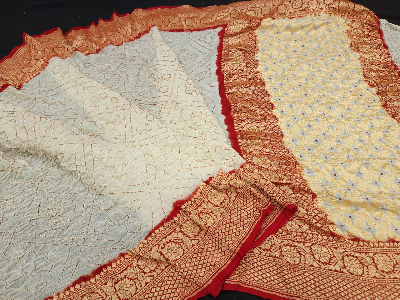 Raina neemzari Banarsi gorgette saree - Saffronfashionindia