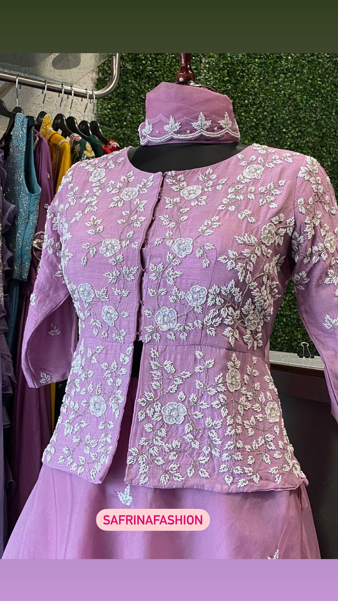 Lavender inspired peplum styled indowestern dress - Saffronfashionindia