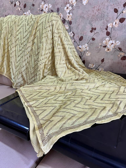 Swarovski satin designer saree - Saffronfashionindia