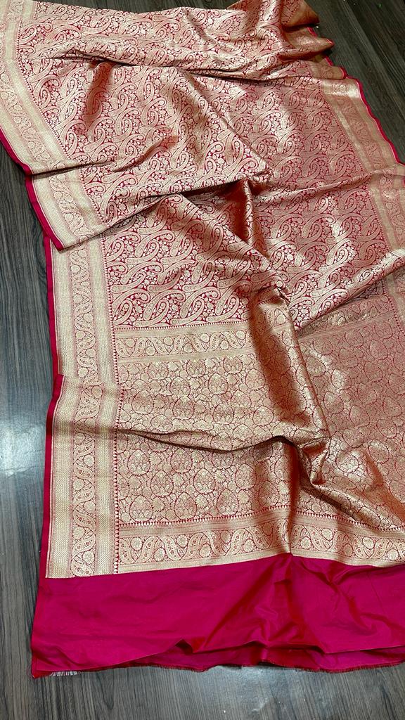 Rashri weaved Katan Banarsi saree - Saffronfashionindia