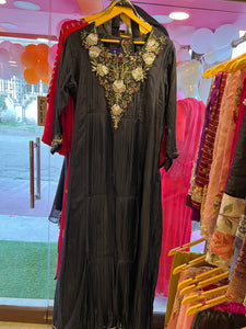 Nasheena black draping dress
