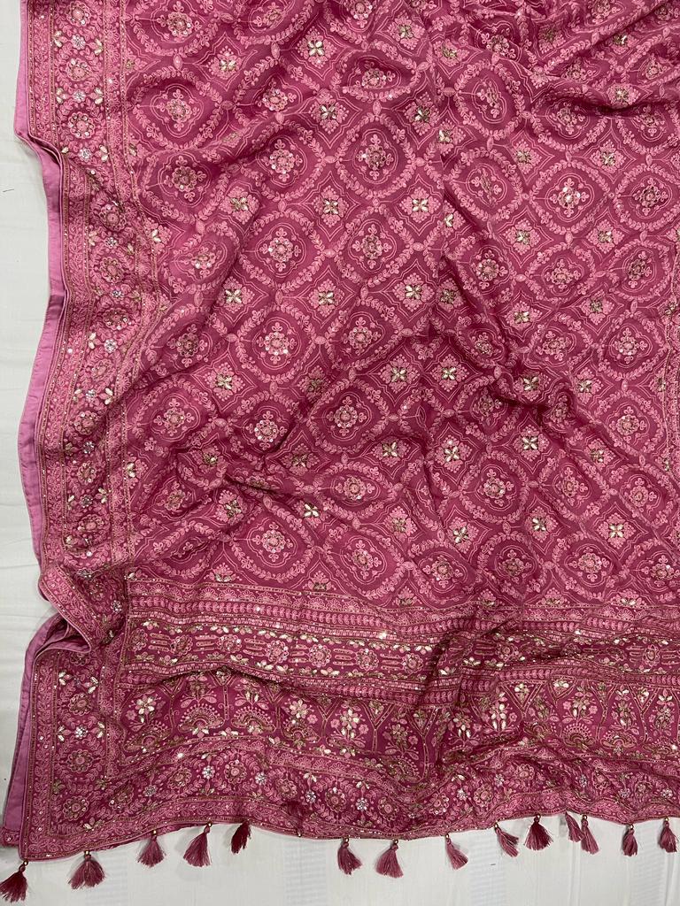 Barfi inspired Chikankari saree - Saffronfashionindia