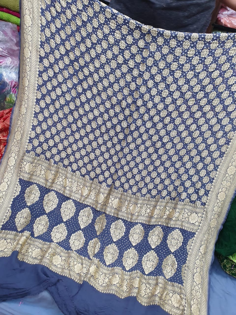 Rimili gorgette dupatta/bandhej dupatta - Saffronfashionindia