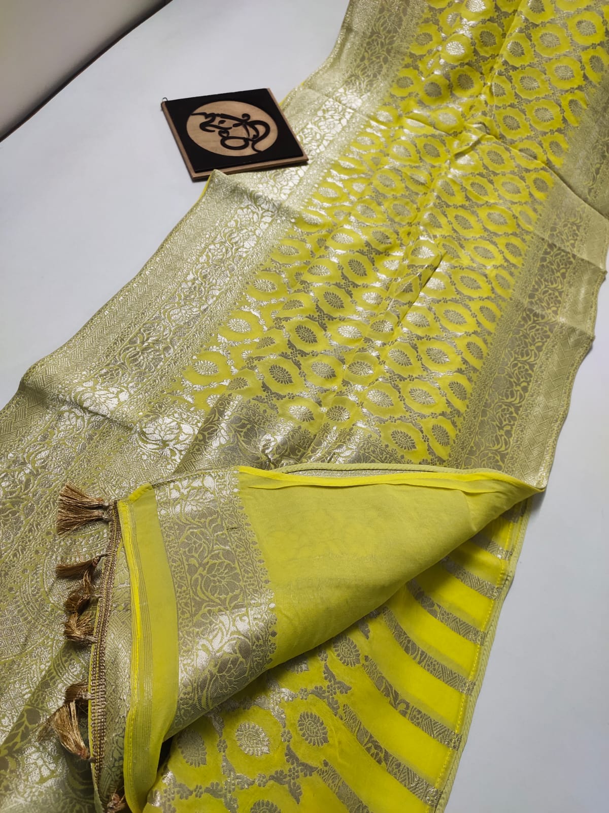 Nimina banarsi khaddi gorgette saree - Saffronfashionindia