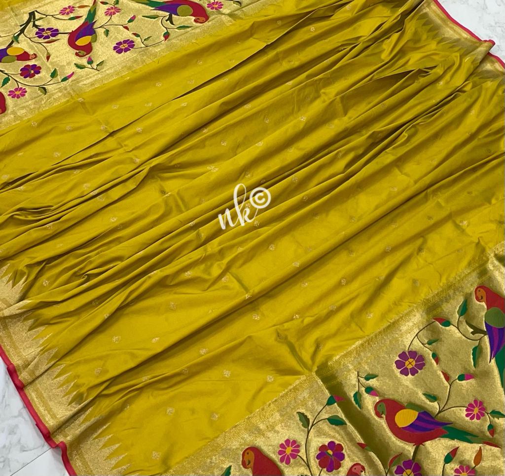 Parrot inspired dupatta - Saffronfashionindia