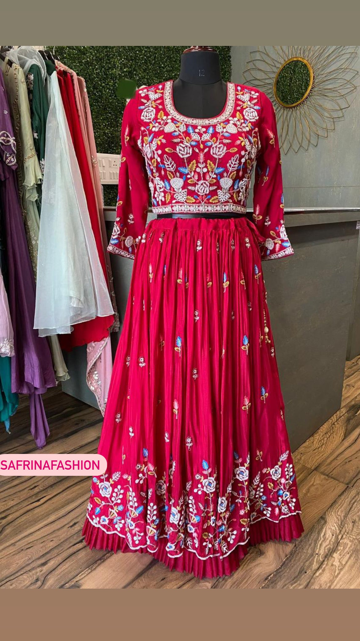 Valentine inspired red hot indowestern dress - Saffronfashionindia