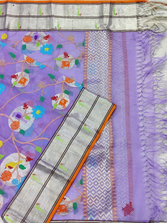 Purple zari inspired dupatta - Saffronfashionindia