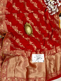 Ravish moonga crepe banarsi saree